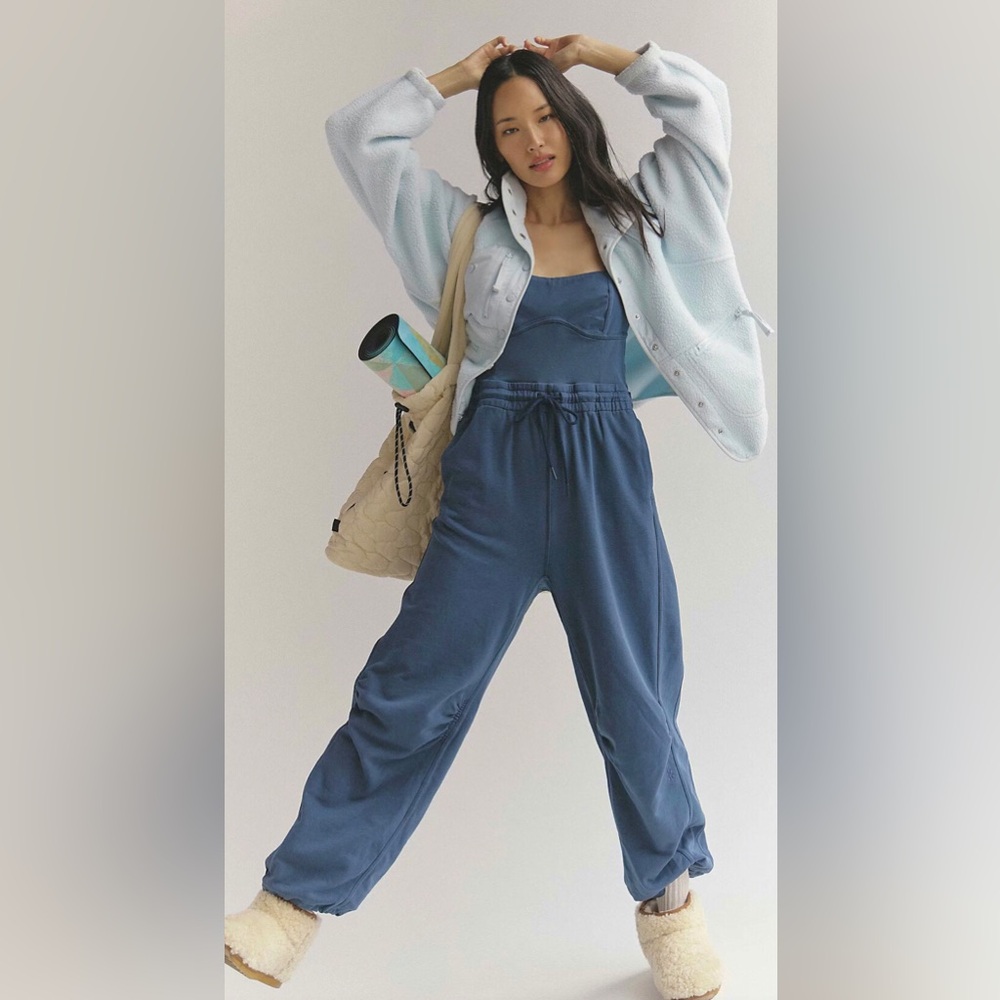 FP movement free people blue skyline Inbound Onesie jumpsuit size large new